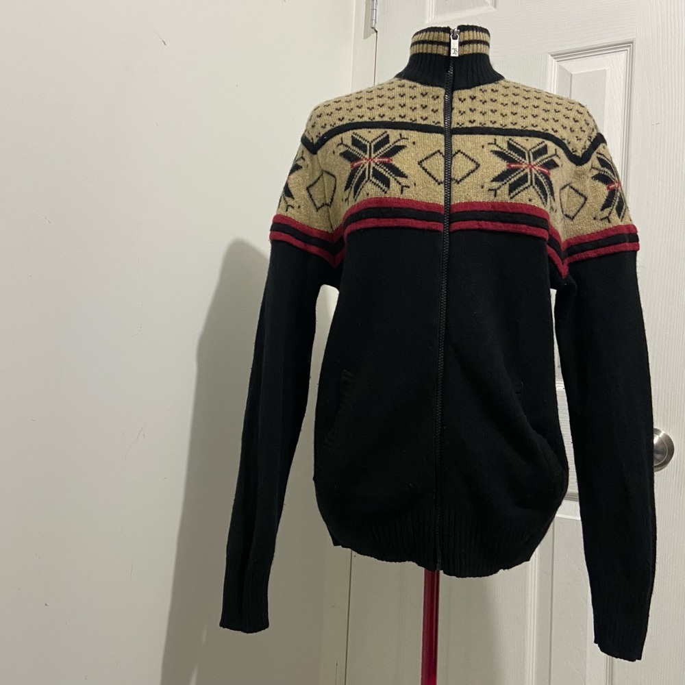 Hudson North Lambswool Nylon mix unisex long sleeves zip up sweater. Size L. Use